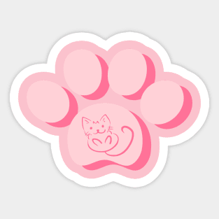 Cat pink design Sticker